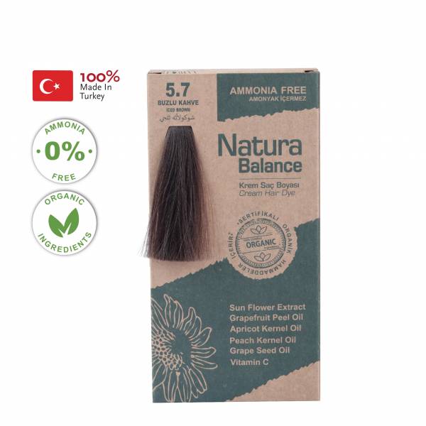 NATURA BALANCE ORGANIC PERMANENT COLOR CREAM KIT (5.7 - ICED BROWN)