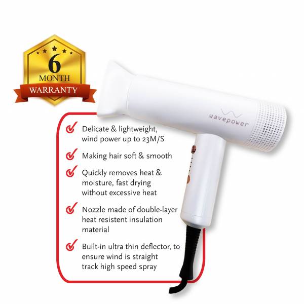 WAVE POWER  WP-713 ULTRA-LIGHT IONIC HAIR DRYER